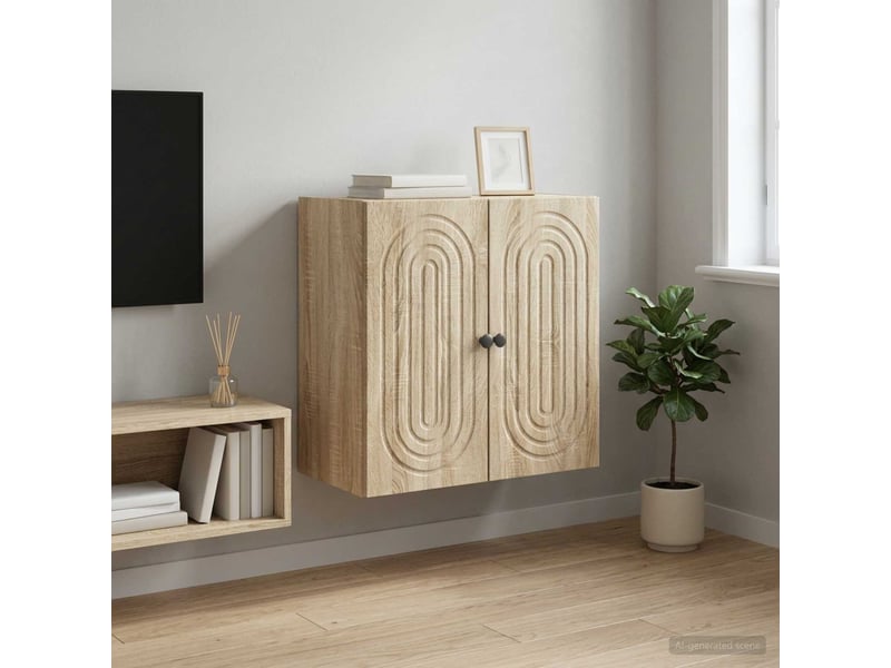  Armoire murale salon chêne sonoma 59x31x60cm bois d'ingénierie shl4522  - Conforama B