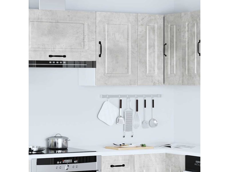  Meuble de rangement, armoire murale de cuisine kalmar gris béton bois d'ingénierie shl6340  - Conforama D