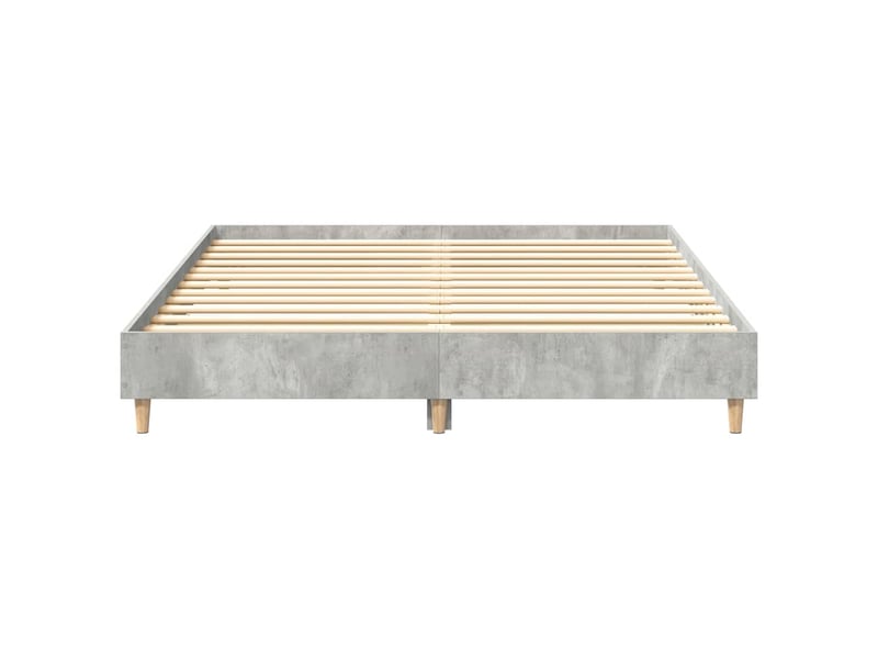  Lit double- lit adulte -  cadre de lit sans matelas gris béton 150x200 cm bois ingénierie  - Conforama D