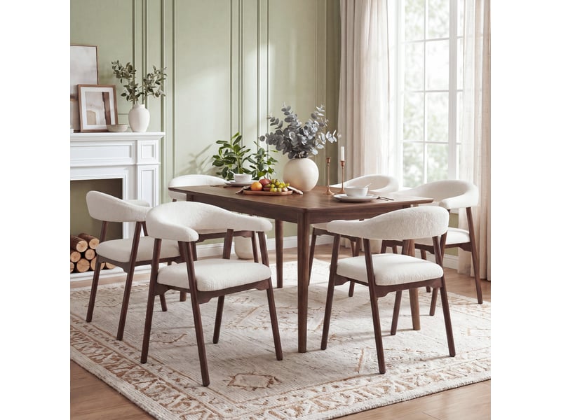  Chaise de salle à manger - noyer - en bois massif - 60.5 x 57 x 79.5 cm  - Conforama C