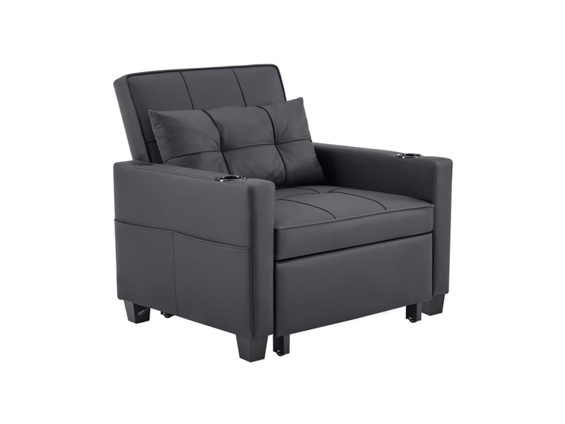  Canapé-lit 3-en-1 extensible  avec porte-gobelets et usb, gain de place, petits espaces  - Conforama E