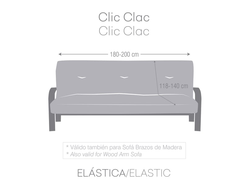 Housse de canapé 3 places clic-clac apollo c07  - Conforama D
