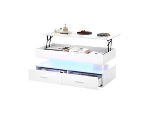 Table basse rectangulaire coloris blanc VLIVRA  - 50 cmx100 cm