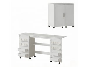 Meuble de rangement pliable sur roulettes, 2 portes magnétiques, 4 bacs