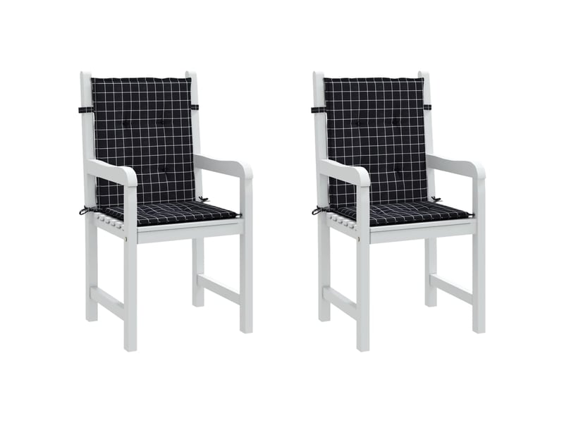  Lot de 2 coussins de dossier,  coussins de dos, tissu oxford noir et blanc cf59450  - Conforama D