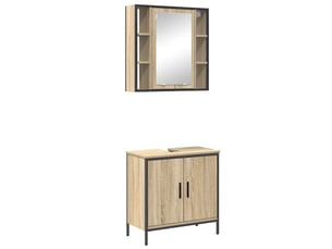 Ensemble de mobilier de salle de bain 2 pièces marron cf64232