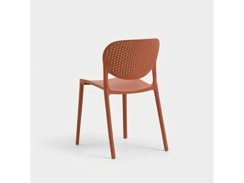  Lot de 2 chaises de salle à manger empilables marcelli - rouge  - Conforama E