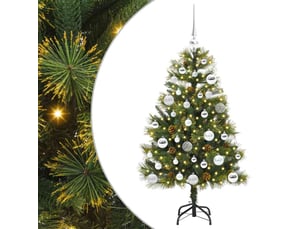 Sapin de noël - arbre de noël artificiel avec branches pliables et cônes 120 cm