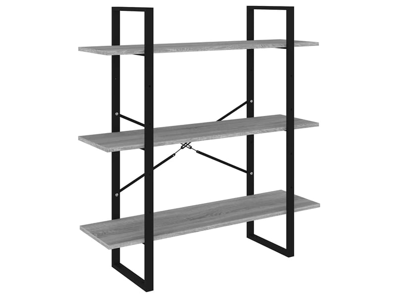  Bibliothèque, meuble de rangement salon sonoma gris 100x30x105 cm bois d'ingénierie  - Conforama A