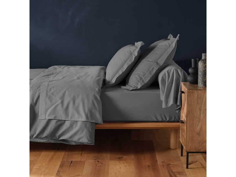  Pack literie protège matelas 140x190 imperméable + drap housse + 2 taies anthracite  - Conforama D