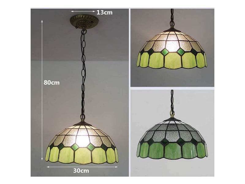 Suspension créative en bois massif et verre, style campagne – e27, source 9w blanc chaud incluse, pour salle à manger, bureau et chambre-style 6 - Conforama B