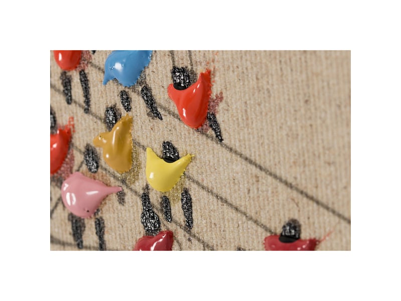  Tableau déco peint foule ii 100x75cm naturel  - Conforama C
