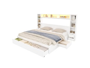 Lit avec rangement 180x200 cm VIVRYN coloris blanc