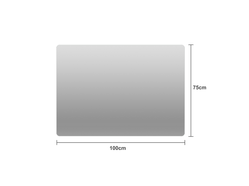  Miroir mural sans cadre 100x75 cm argenté à installer horizontalement ou verticalement  - Conforama C