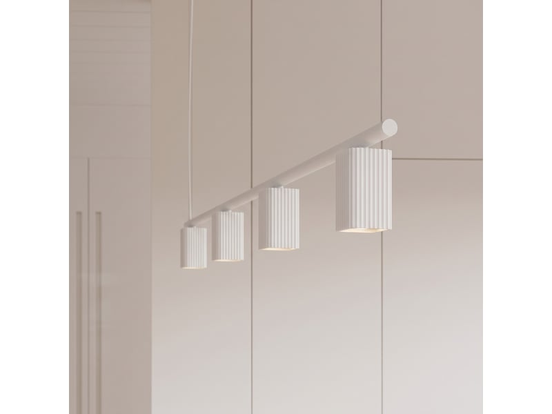  Lustre rayo 4 blanc aluminium moderne 208x122x6cm SL.3144 - Conforama D