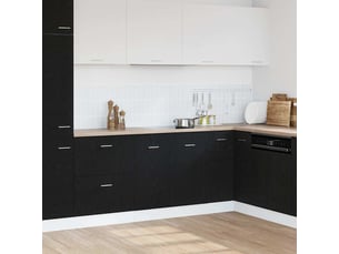 Meuble bas d'évier chêne noir 80x46x81,5cm bois ingénieré