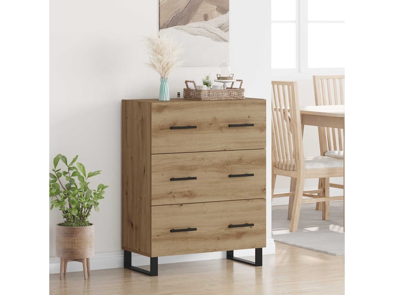 Buffet - bahut - meuble de rangement chêne artisanal 69,5 x 34 x 90 cm - Conforama B