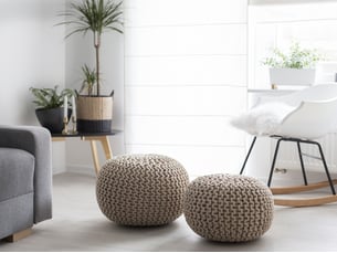 Pouf / repose pied <strong>BELIANI</strong> <strong>46558</strong> beige