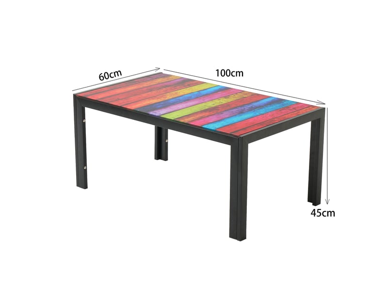  Table basse en verre trempé 100x60 cm avec pieds métal homvra  - Conforama E