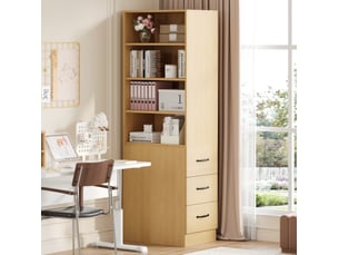 Bibliotheque coloris bois clair 4 étagère(s) <strong>DESVIAE</strong> <strong></strong> - 38 cm x 180 cm
