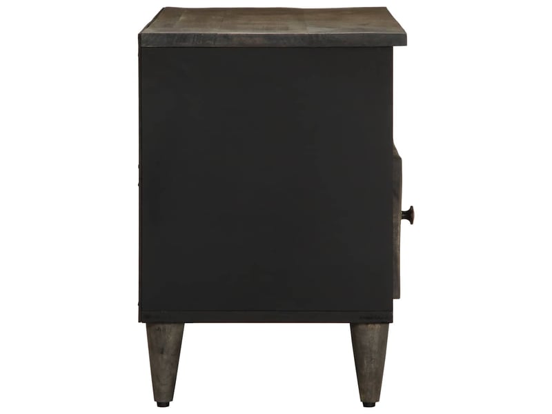  Meuble tv - banc tv - meuble de rangement noir 100x33x46 cm bois massif de manguier  - Conforama D