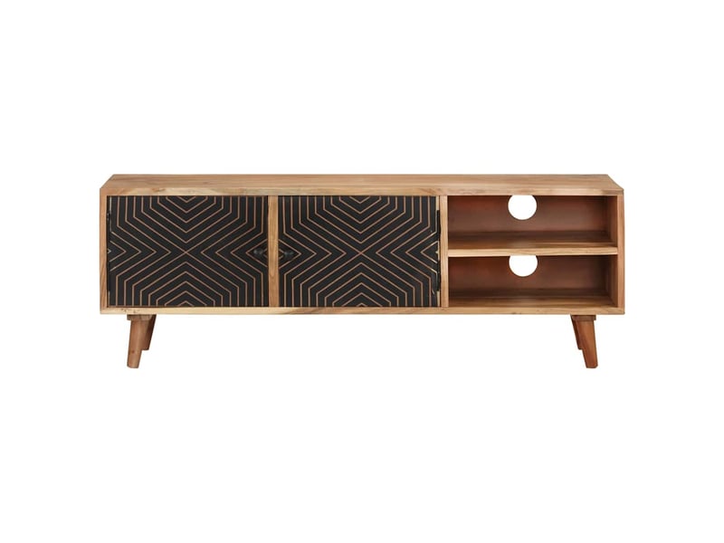  Meuble tv - banc tv - meuble de rangement 115x30x39 cm bois d'acacia massif  - Conforama A