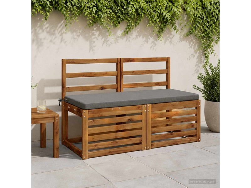 Lot de 2 coussins de banc, coussins d'assise soest 100 % polyester gris cf57251  - Conforama B