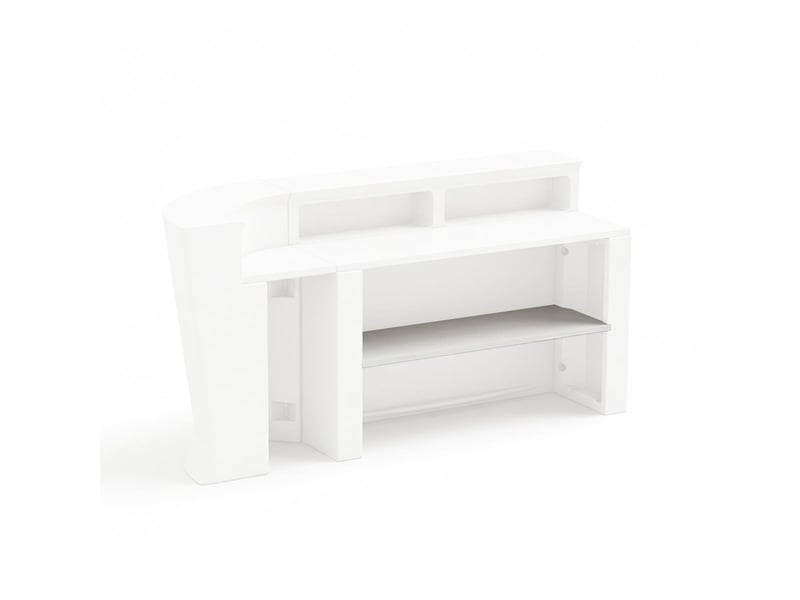  Bar avec comptoir en hpl 140 cm pour îlot marvy - blanc  - Conforama A