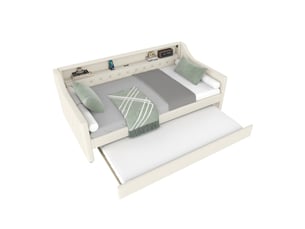 Lit gigogne 90x200 cm BEAOK   coloris beige