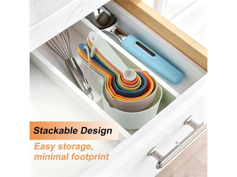  Ce set d'ustensiles de mesure comprend 10 tasses et cuillères à mesurer universelles pour la cuisine et la pâtisserie, de couleur rose  - Conforama E