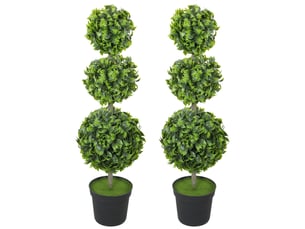 Plantes artificielles en pot, feuilles en plastique, terreau floqué, vert