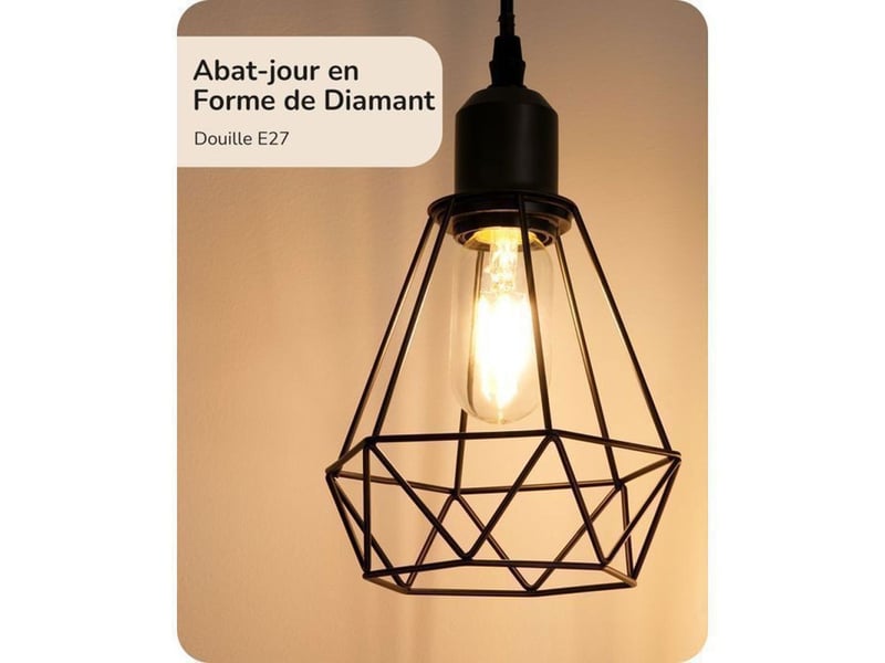  Lampadaire led 3 lumieres metal noir 166 cm dimmable e27 blanc chaud 3000k 370618_AABIW27364_6_DROPFR - Conforama E