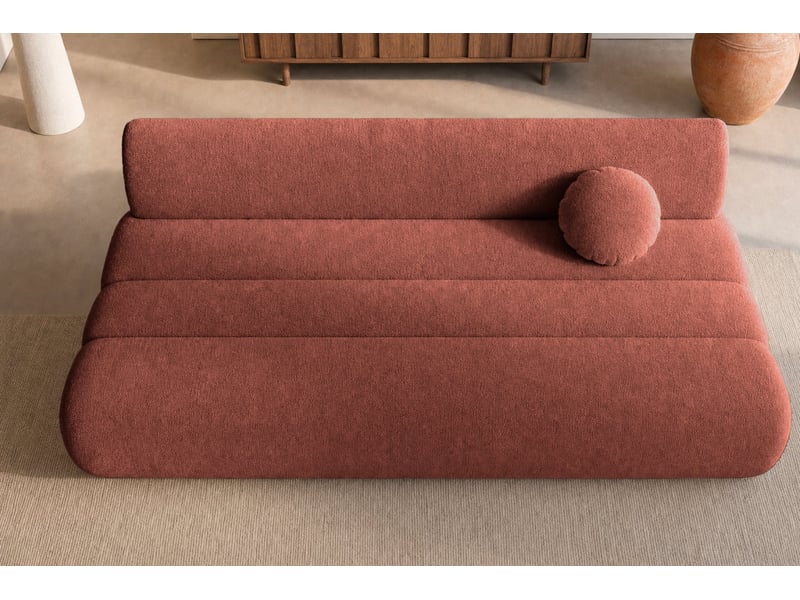 Bordilla - canapé droit convertible tissu chenille 3 places terracotta - Conforama E
