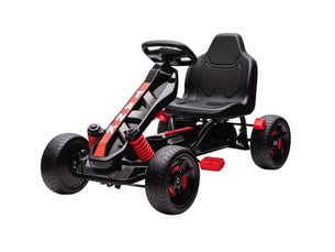 Kart à pédales enfant 100x59x60,5 cm avec frein et roues antidérapantes rouge