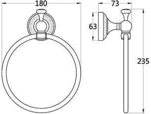 Anneau rond en laiton, porte serviette murale rétro, bronze
