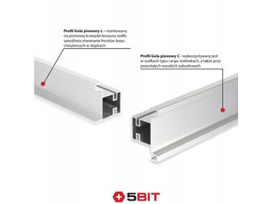Profil gola l blanc, 2x2,95m, sans poignées