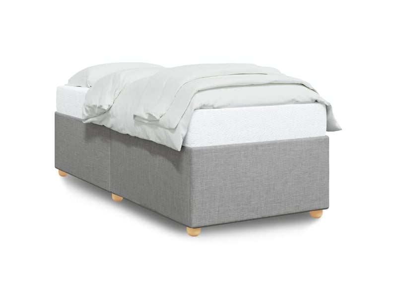  Lit simple- lit adulte -  cadre de lit sans matelas gris clair 100x200 cm tissu  - Conforama A