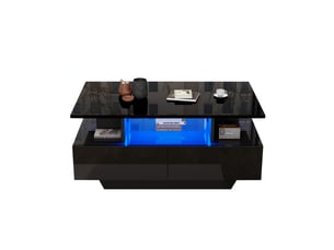 Table basse rectangulaire coloris noir <strong></strong> <strong></strong>