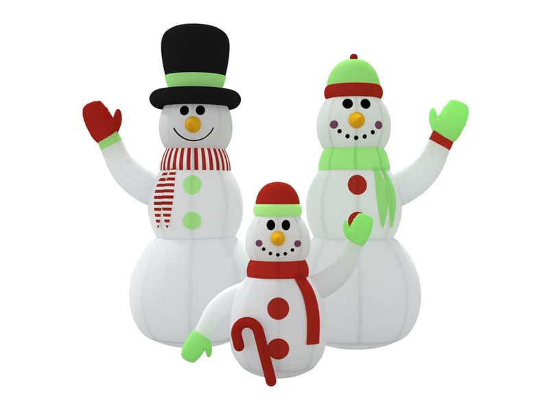  Famille de bonhommes de neige gonflable avec led 360 cm cf62189  - Conforama C