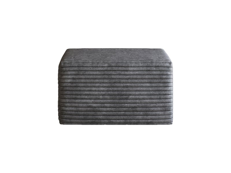  Pouf gris foncé salon repose-pieds rectangulaire tissu siège d'appoint 65x60x38 cm  - Conforama A