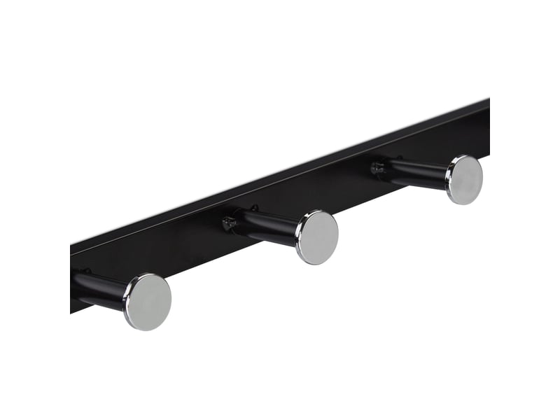  Porte-manteaux mural moderne avec rangement pratiques 60 x 25 x 20 cm en métal noir 13_0008545  - Conforama C