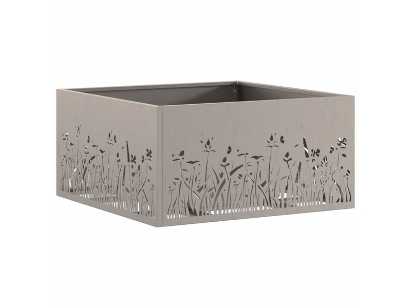  Brasero exterieur, foyer rouillé 60x60x30 cm acier patiné shl48104  - Conforama E