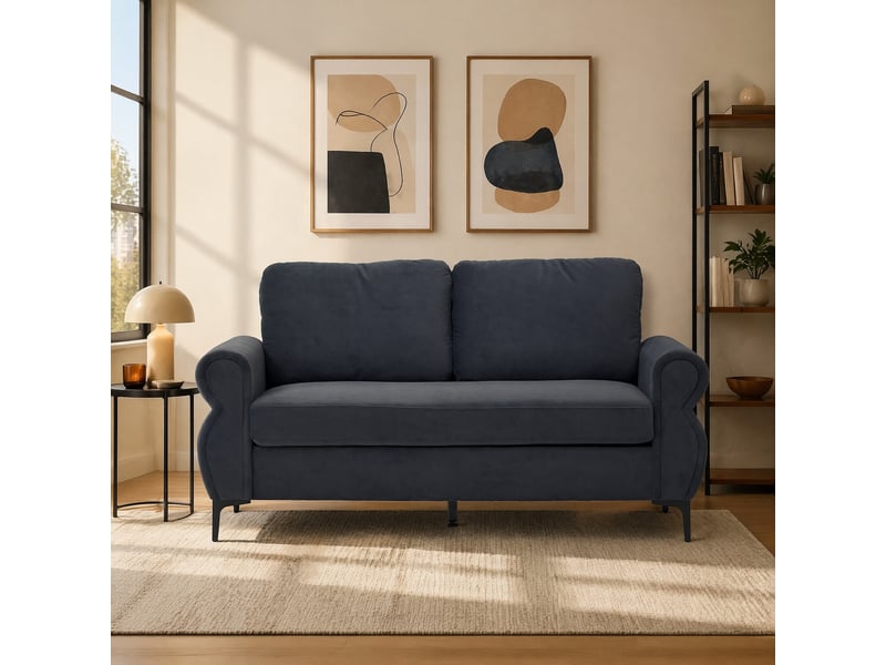  Canapé 2 places ulevr fixe 173,5 cm gris foncé, ressorts ensachés et housses amovibles  - Conforama B