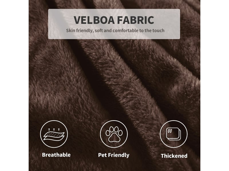  Pouf repose-pieds marron velboa, dimensions 90x90x50 cm, confort polyvalent  - Conforama D