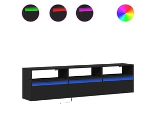 Meuble tv coloris noir 180 cm <strong></strong> <strong></strong>