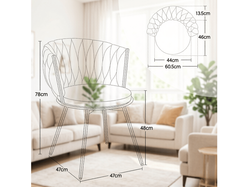  Chaise de salle à manger pivotante en velours noir, lot de 2 cravdom  - Conforama E