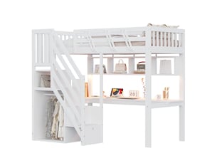 Lit mezzanine 90x200 cm coloris blanc