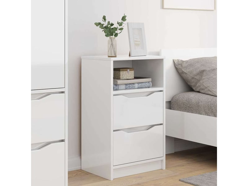 Tables de chevet 2 pièces blanc brillant 40 x 30 x 467 cm - Conforama D