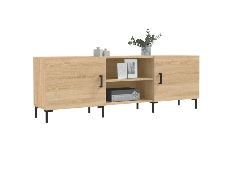  Meuble tv - banc tv - meuble de rangement chêne sonoma 150x30x50 cm bois d'ingénierie  - Conforama C