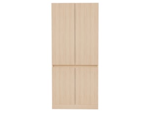Armoire à 2 portes avec grands compartiments de rangement, bois naturel, 70x40x170 cm, design compact